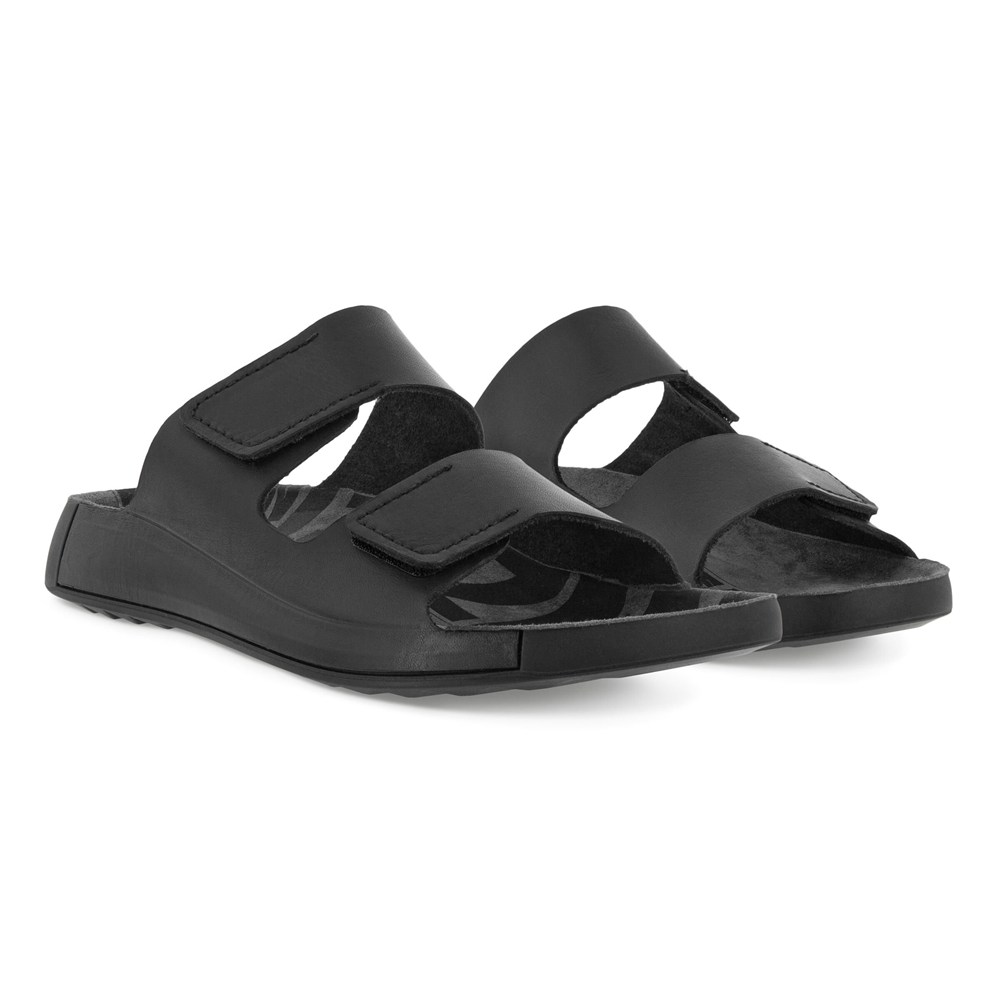 ECCO Mens Sandals Black - 2Nd Cozmo Flat - KGY-879632